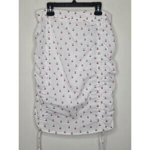 NWT Nasty Gal white ruched cherry skirt - 4